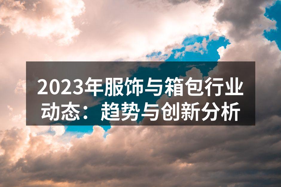 2023年服饰与箱包行业动态：趋势与创新