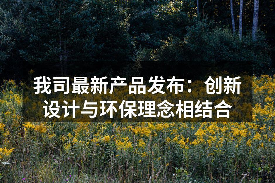 新产品展示，时尚与环保兼具